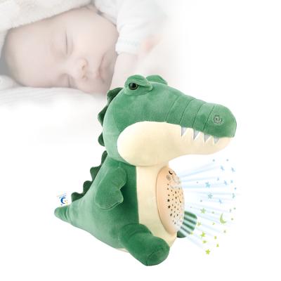 China Parent-children Baby Sleeping Toy Mini Projection Music Crocodile Soft Interactive Plush Toy Animal for sale