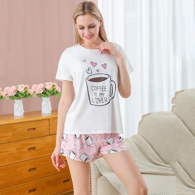 China QUICK DRY SONG OF JULY Women Summer Shorts Casual Printed Shirts Shorts Homewear Cute Cartoon Women's Pajamas Sets 2020 New for sale