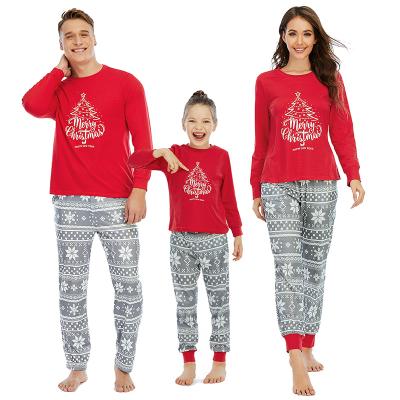 China Casual Print Adult Sleepwear Autumn Winter Pijama Christmas Gift Child Long Sleeve Family O Neck Christmas Pajamas QUICK DRY JULY SONG for sale