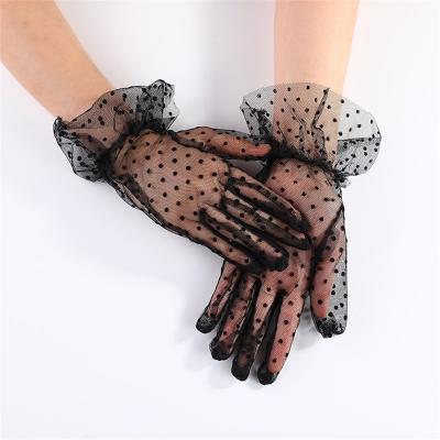 China Women's Sexy Lace Gloves Strip Women's Sexy Black Erotic Women's Transparent Glove for sale