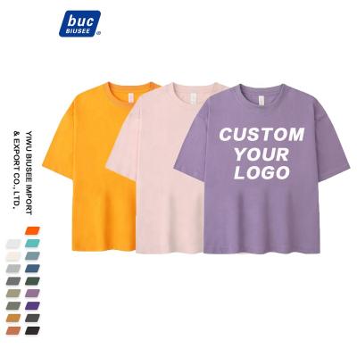 China Custom Logo Printing Viable 205 Gram Women's Loose Casual T-shirt 100% Ovresize T-Shirt for sale