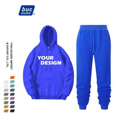 China Multicolor Anti-wrinkle Men's Hoodie and Sweatpants Sets Logo Embroidery Mens Hoodie Set Custom Made for sale