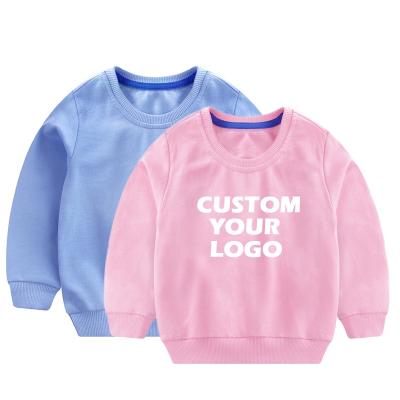 China Anti-Shrink Crewneck Plain Kids Hoodie Crop Top Set Custom Embroidery Logo White Kids Sweatshirt for sale