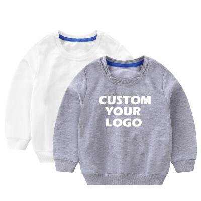 China Fashion Kids White Anti Shrink Sweatshirt Solid Color Customized Cotton Kids Sweatshirts and Hoodie for sale