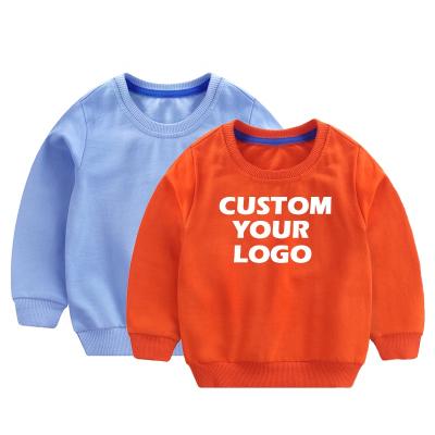 China Wholesale Logo Boys Girls Children Clothing Kids Plain Pullover Anti-shrink Custom Embroidery Sweatshirts for sale