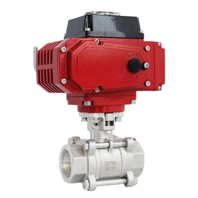 China General 3 Pieces Thread Ball Valve SS 3 Pieces With Electric Actuator DN15 DN50 DN100 220VAC 24VDC for sale