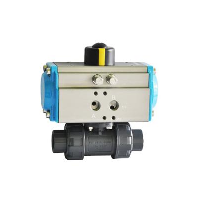 China Pneumatic Plastic Actuator UPVC CPVC 2 Ball Valve Unions Connection 220VAC Overall 1 Inch for sale