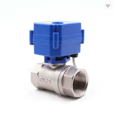 China Small DN25 Full Port 2way 12VDC General Motorized Stainless Steel Ball Valve for sale