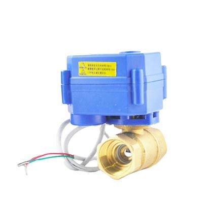 China General 2 Way PN16 SS Brass Ball Valve With Electric Actuator DN15 DN20 220VAC for sale