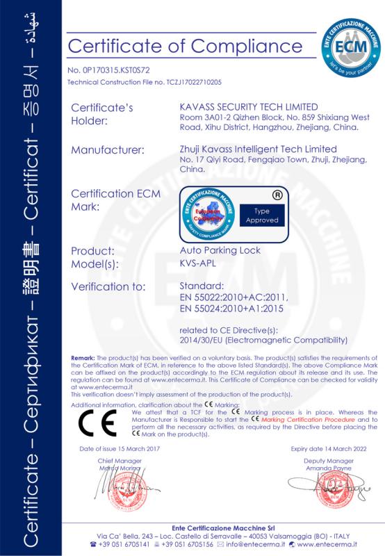 CE - Zhuji Kavass Security Tech Co., Ltd.