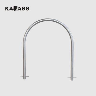 China Steel 304 Stainless Steel U Type In Ground Single Circle Bike Parking Rack Rail for sale