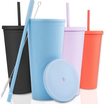 China Diy 22oz Viable Customizable Tumblers Mugs Insulated Double Walls Sublimation Tumbler Cups With Lids And Straws for sale