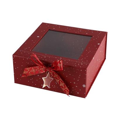 China Recycled Materials Christmas Gift Box Candy Copper Dish Paper Box Fashionable Color Bronzing Hand Gift Packaging Box for sale