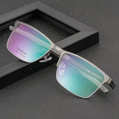 China Business Official Titanium Frames For Men Prescription Square Eyewear Frame Optical Glasses Semi Sport Glass Frames For Prescription for sale