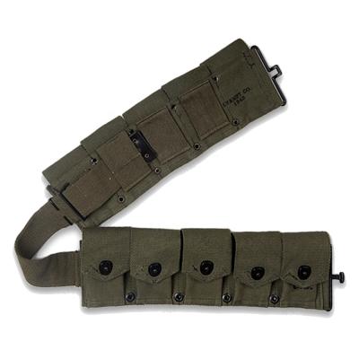 China Belt Pouch 1942 WWII 10 Rifle Ammo Belt M1 Garand Ammo US Army Bandolier WW2 Shero WWII WW2 Khaki for sale