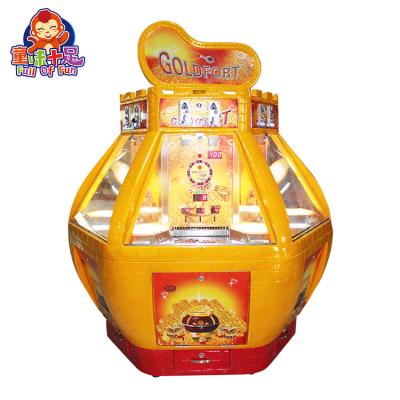 China Multiplayer Hot Sale Game Machine Coin Pusher Machine Gold Fort Coin Pusher 150*150*200 for sale