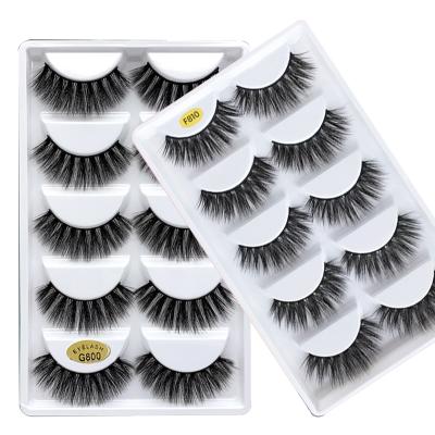 中国 2021 Natural Long Hot Seller Mixed Hand Made 3d Eyelashes OEM Mink Lashes 18mm Eyelash Sellers 5 Pairs 販売のため