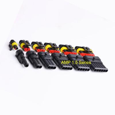 China Electronics te 1 2 3 4 5 6 female housing auto waterproof car amp connector kit tyco terminal high pin connector automobile pa66 for sale