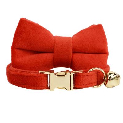 China Personalized Top Seller Custom Logo Velvet Adjustable Luxury Wholesale With Bell Pet Collar for Cats and Small Dogs Webbing For Sublimation for sale