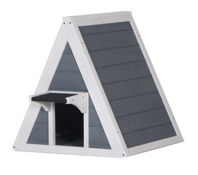 China 2022 Viable New Type Outdoor Waterproof Triangle Roof Cat House Wooden Pet Cat House And Cage for sale