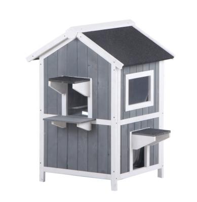 China 2022 Viable New Type Outdoor Waterproof Cat House Wooden Pet Cat House And Cage for sale