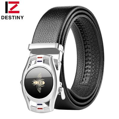 China Fashion Black Automatic Bee Belt Buckle Business Designer Newest Luxury Famous Men Genuine Leather Belt for sale