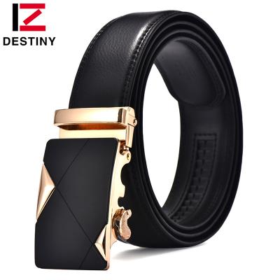 China Custom Casual Business Automatic Buckle Mens Designer Genuine Leather Belt 3.5cm for sale