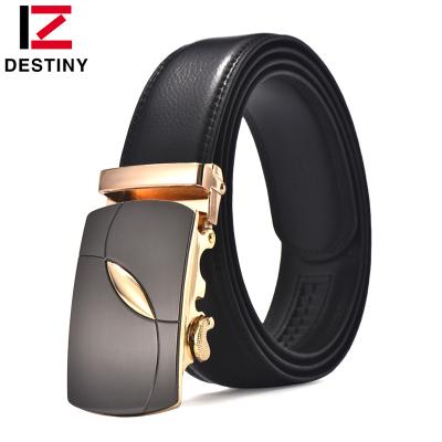 China Fashion Designer Cowhide Leather Gold Automatic Buckle Business Men's Silver Belt for sale