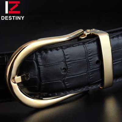 China Business Factory Fashion Luxury Famous Designer Men Dress Belts Pin Buckle Belt Genuine Leather for sale