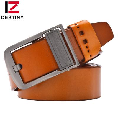 China Wholesale Vintage Casual Men Famous Brand Designer Cowboy Buckle Pin Buckle Pin Business Factory Fashion Genuine Leather Belt for sale