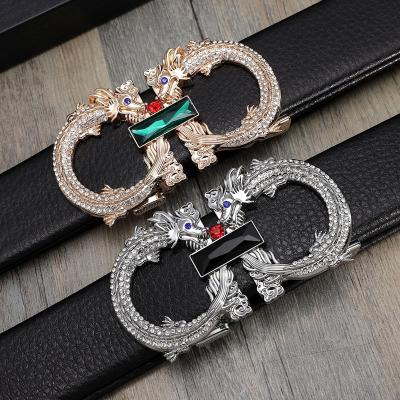 China Hottest Factory Wholesale Fashionable Custom Rhinestone Fashion Brand Luxury Genuine Leather Men Belt Famous Designer Brand Business for sale