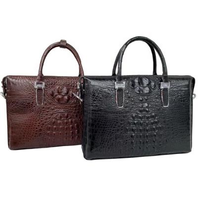 China NATIONAL Crocodile pattern fashion genuine leather men's briefcase business office casual laptop handbag bags for sale