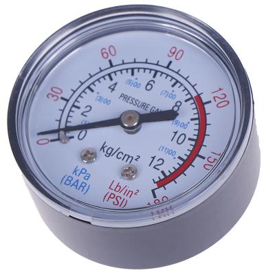 China Plastic Case 50mm 1/4 BSP 0-180 PSI 0-12kg Thread Quadruple Pressure Gauge Quad Scale For Air Compressor, Cheap Pressure Gauge for sale