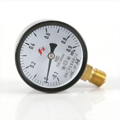 China Stainless Steel Composite Gauges Black Painted Case , 40mm Compound Pressure Gauge -0.1 0.9Mpa for sale