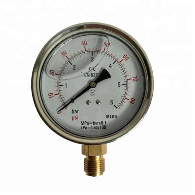 China Stainless Steel Case Marine Pressure Gauge For Bilge And Sea Water 0 6 Bar for sale