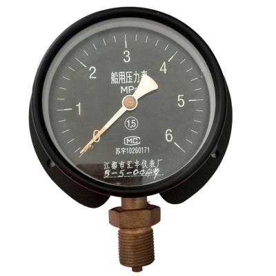 China HF Black Steel Black Marine High Quality Steel Pressure Gauge With Back Flange for sale