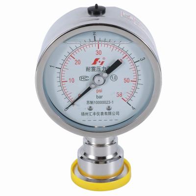 China High Quality 304 SS HF All Stainless Steel Sanitary Diaphragm Pressure Gauge for sale