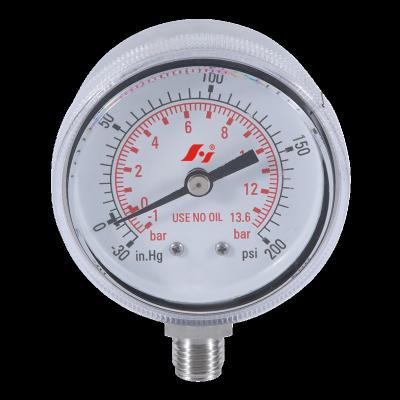 China 304 SS Bourdon Tube Pressure Gauge SS Case 50mm -1bar~200psi for sale