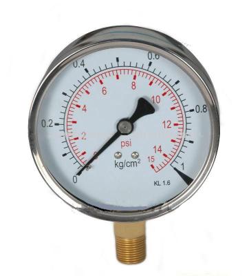 China 304 SS or 316 no. Ss Ss316 Pressure Gauge Dial 52mm 63mm Range 300 0 10 Bar 1 4 Back Connection for sale