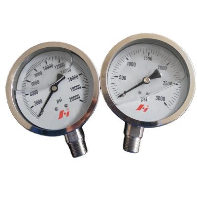 China Stainless Steel Bourdon Tube Pressure Gauges Case 100mm 0~20000bar Brass Or 304 SS for sale