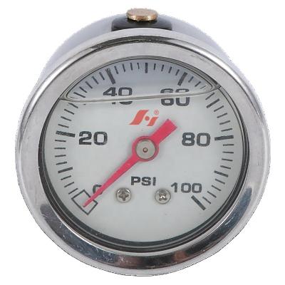 China Car Bourbon Tube SS Pressure Gauge Case 40mm 0~100psi, For Fuel Regulator for sale