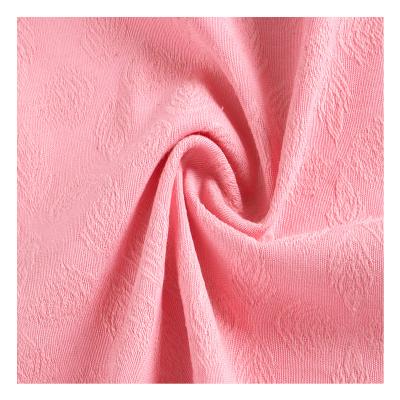 China Shrink-Resistant Rayon Cotton Jacquard Plain Color Flower Jacquard Woven Fabric For Dress for sale