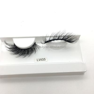 China L Quality L Korean Fiber Mink Lashes New Cat Eye Loop Wing Effect Silk Eyelashes Faux Loop Band Eyelashes for sale