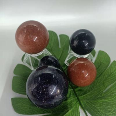 China China popular healing natural crystal stone sandstone gold blue sphere for sale for sale