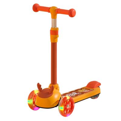 China Wholesale Kids Kick Scooter 3 Wheel Scooter Cartoon Animal Foot Flashing Cute Scooter Child Kick Scooter for sale