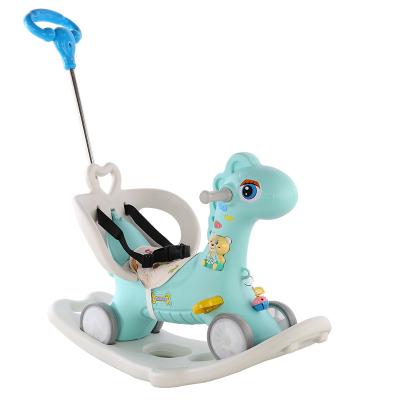 China Ride On Toy Wholesale Cheap Baby Rocking Horse Toddler Ride On Toys For Children Infant Plastic Animal Rocker Sliding&Rocking Horse Dual Mode for sale