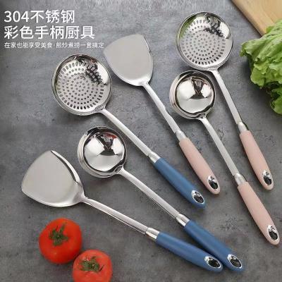 China Sustainable High quality soup ladle stainless steel ladle with soft handle for sale