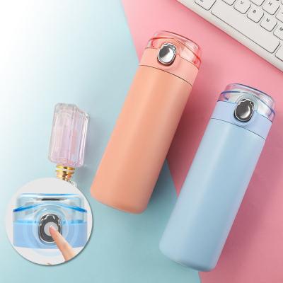 China Stocked Factory student water cup transparent spring cover peace cup vacuum flask bottle water for sale