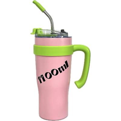 China Sustainable 2024 Bohemian Design Large Capacity Stainless Steel Insulated Cooling Water Mug with Straw for Back to School for sale