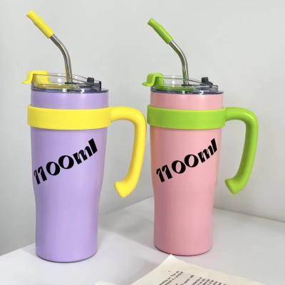 China Sustainable Hot sell 1200ml tumbler stainless steel  vacuum insulatled coffee mug with lid and straw for sale